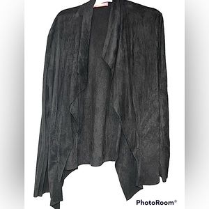 catherine malandrino suede open jacket cardigan